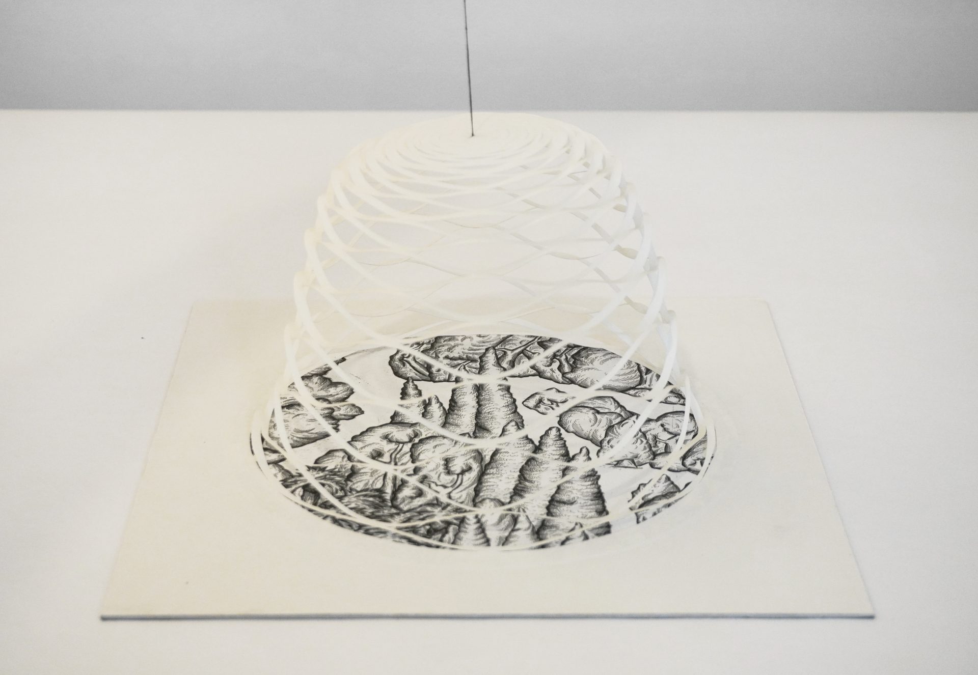 Secret Landscape no2 / etching on Arches paper, hand cut drawing paper, card / 29x29cm
.