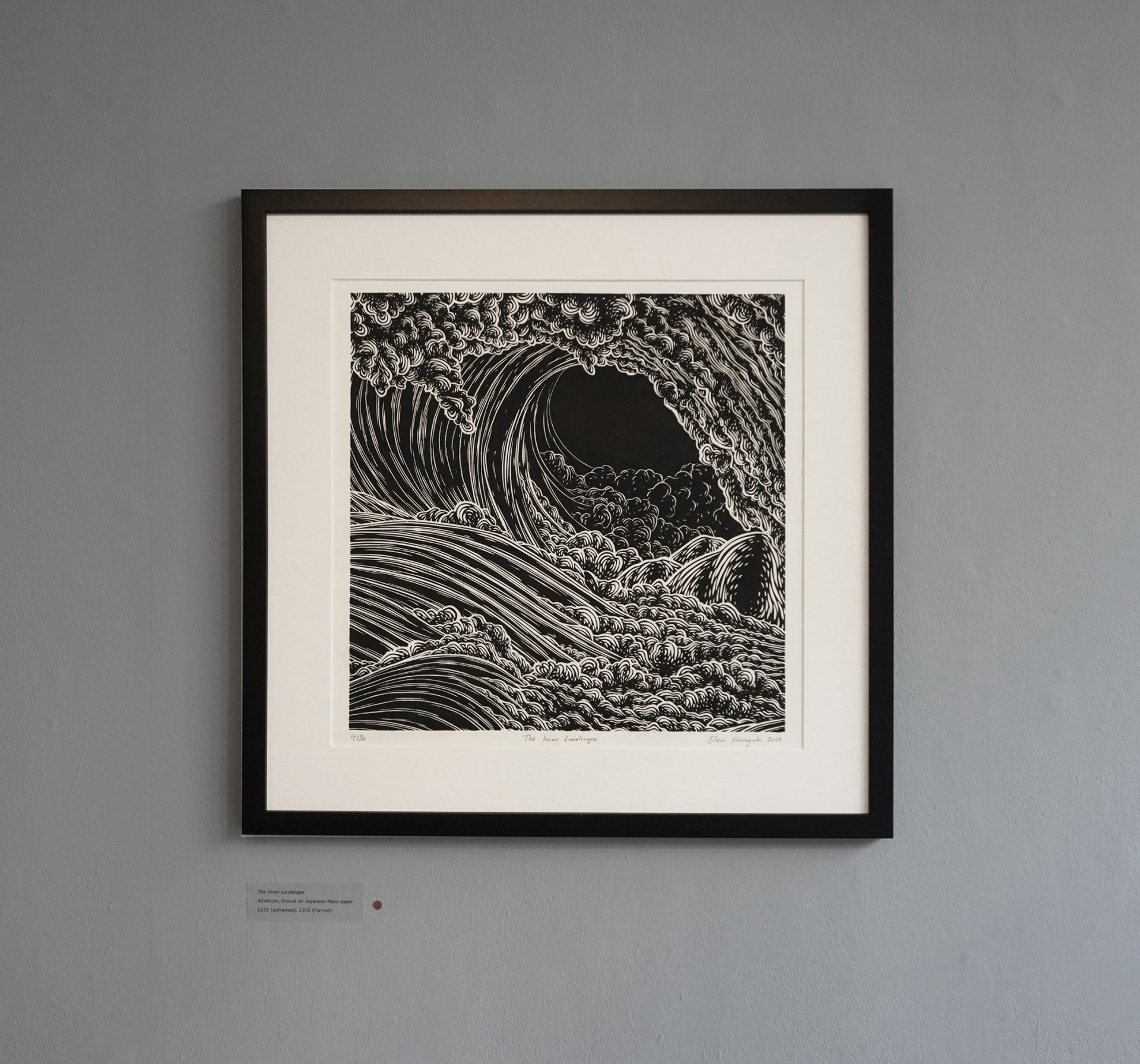 The Inner Landscape / linocut on Japanese Masa paper / 40x40cm
.