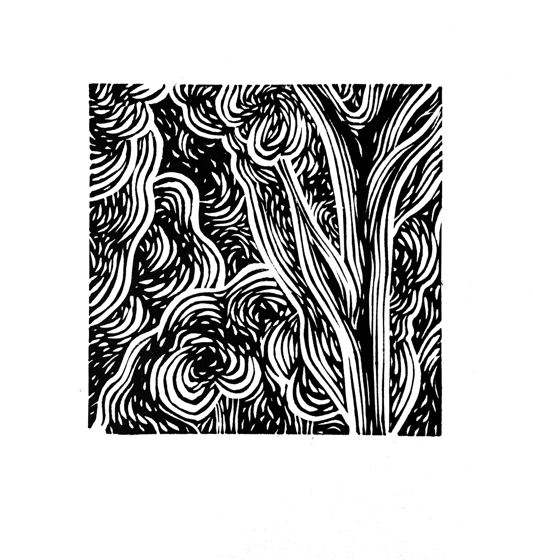 Landscape Fragment / linocut on Japanese Masa paper / 10x10cm
.