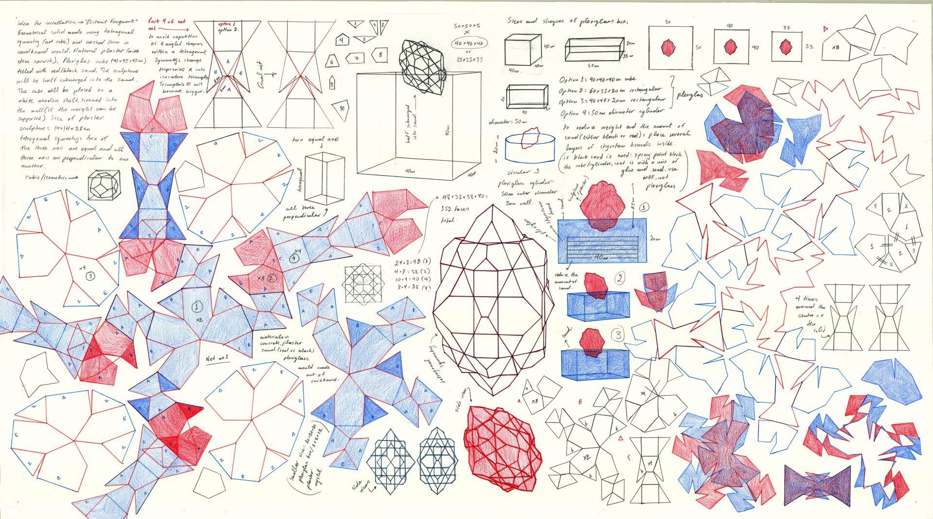 Crystal Sculpture Study / ink and pencils on paper / 80x100cm
.